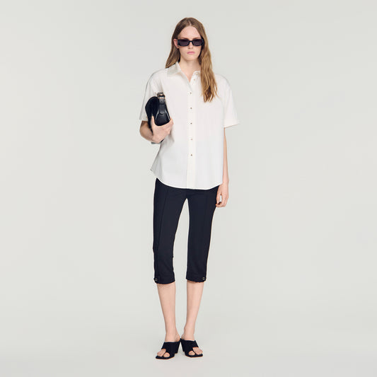 Roccalina Pleated back shirt Ecru