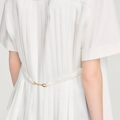 Roccalina Pleated back shirt Ecru