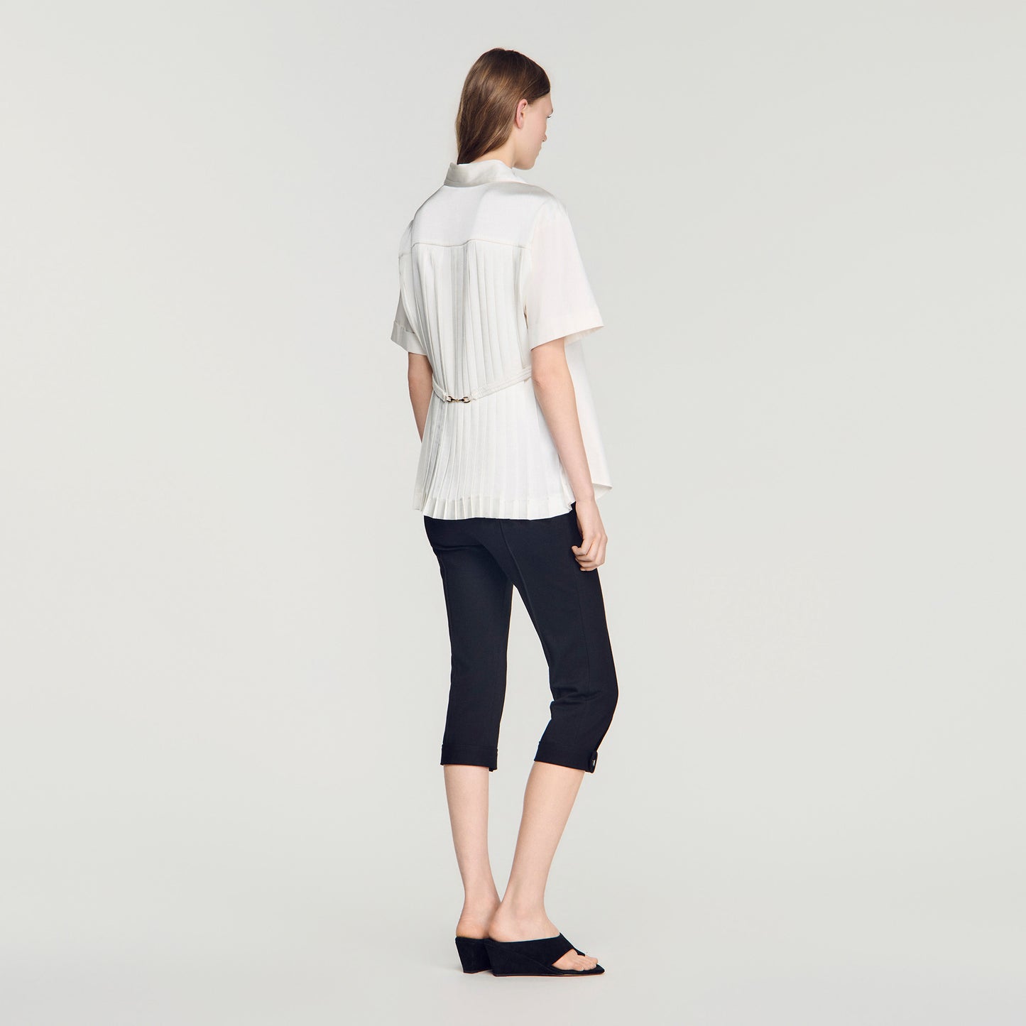 Roccalina Pleated back shirt Ecru