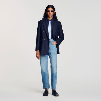 Nova Cotton shirt with wide cuffs Navy Blue