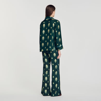 Paprika Paisley print pyjama shirt Green
