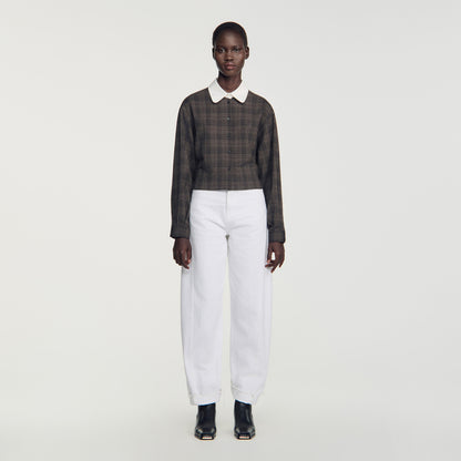 Dakota Check shirt with contrast collar Dark Grey