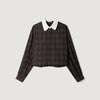 Dakota Check shirt with contrast collar Dark Grey