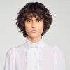 Hortense Silk shirt with gathered collar White