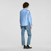 Suzanne Jewellery detail satin shirt Sky Blue