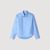 Suzanne Jewellery detail satin shirt Sky Blue