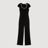 Odelia Jumpsuit With Rhinestone Collar Black