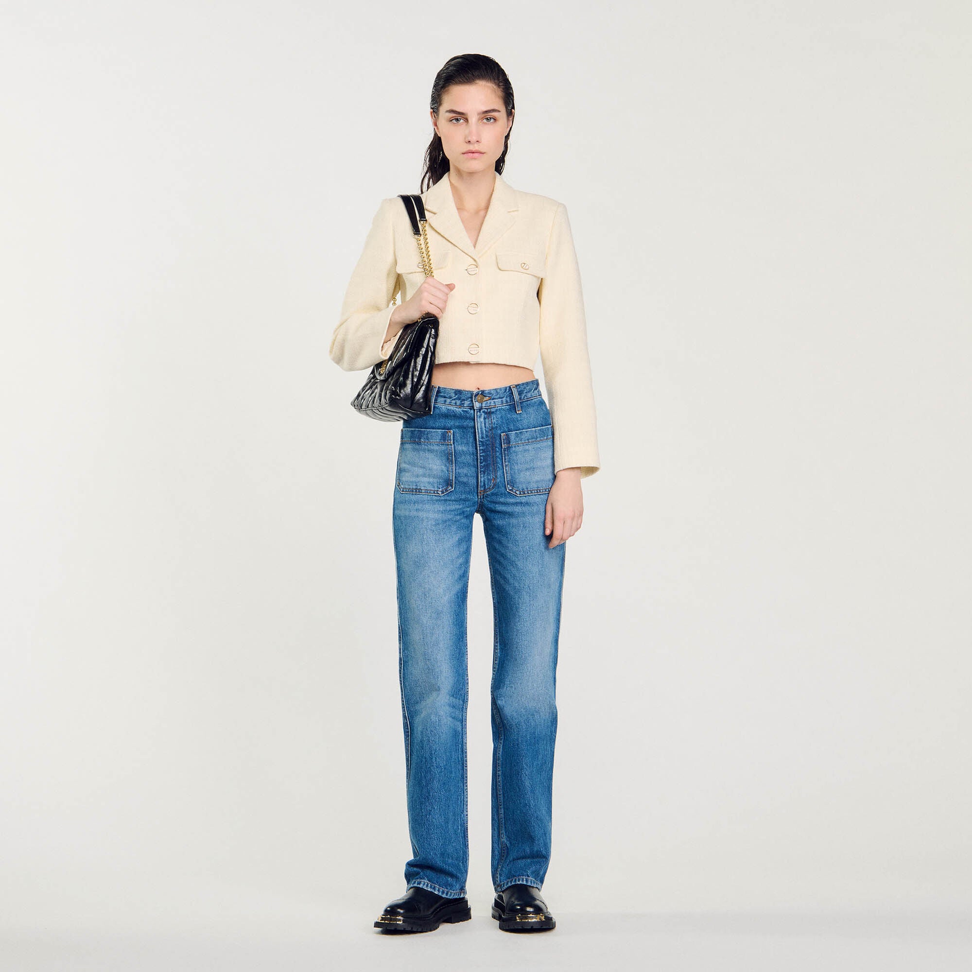 Flared Faded Jeans Blue Jeans