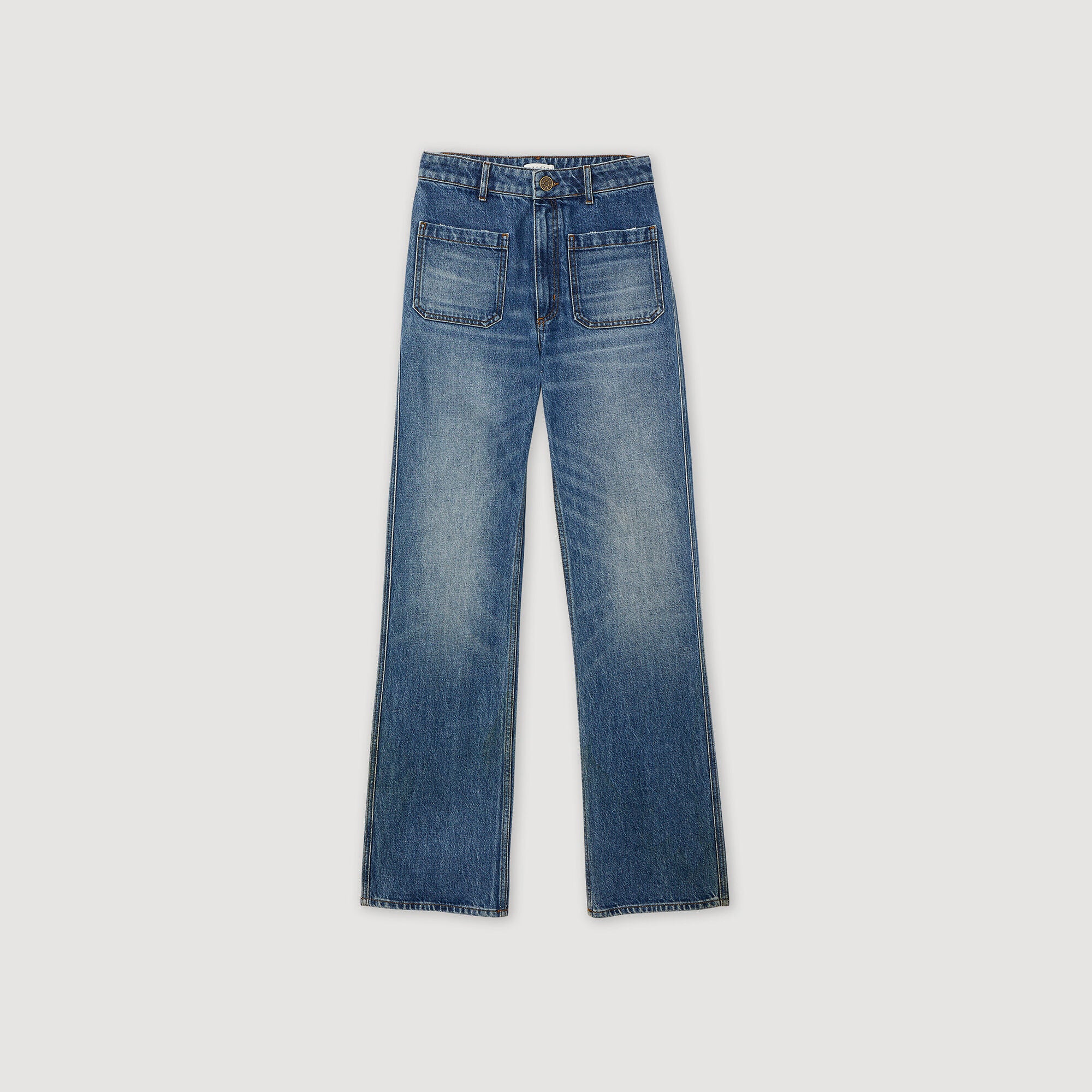 Flared Faded Jeans Blue Jeans
