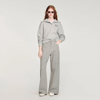 Golden Rhinestone Jeans Grey