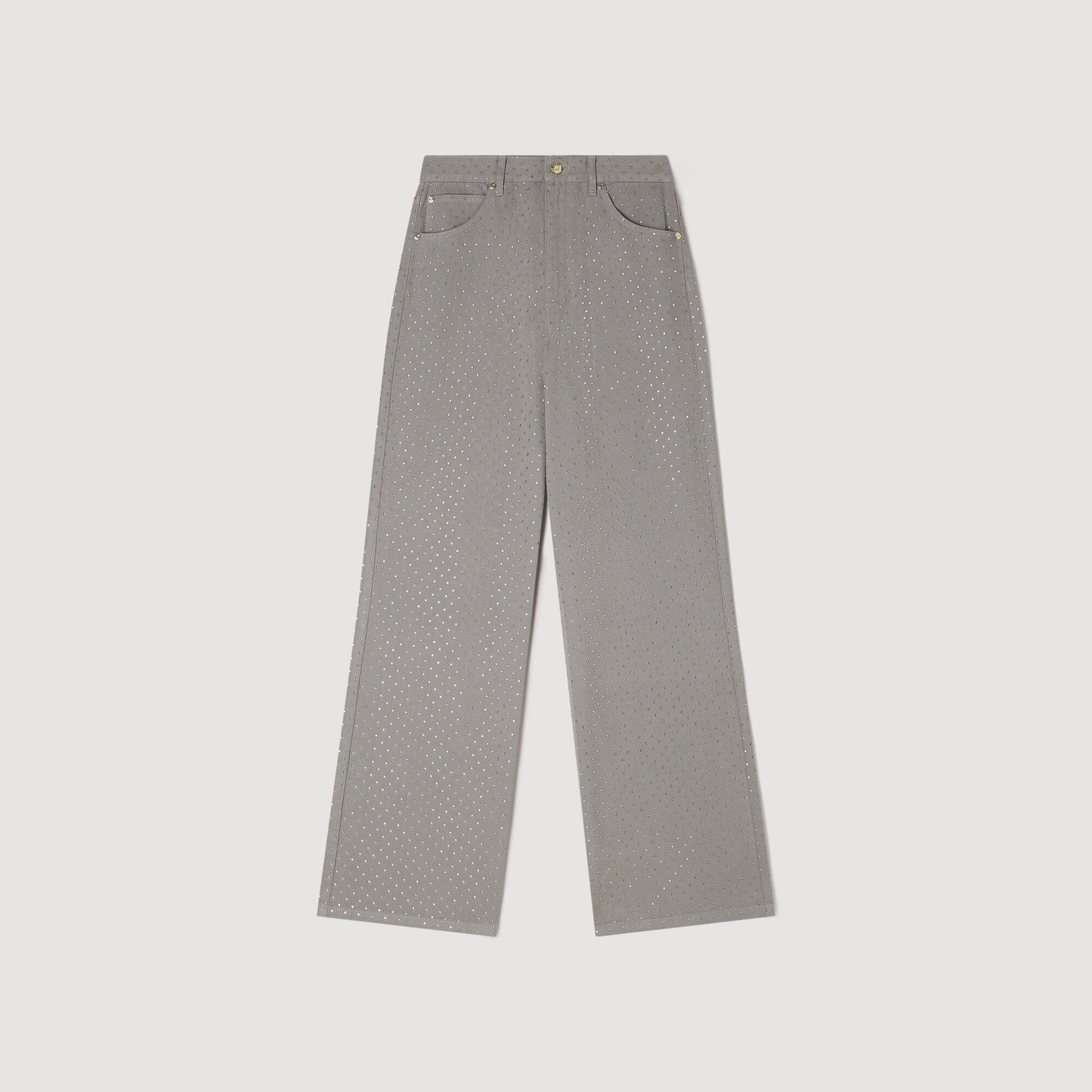 Golden Rhinestone Jeans Grey