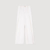 Topstitched Wide-Leg Jeans White