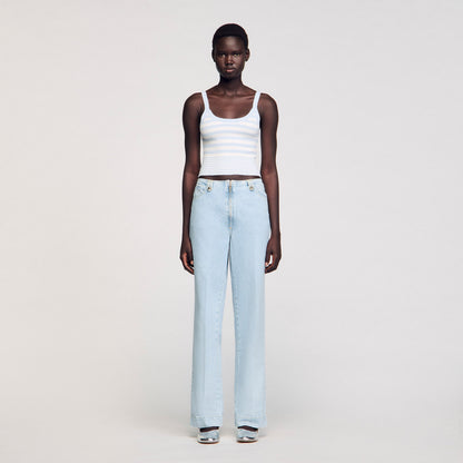 Bagatelle Faded Wide-Leg Jeans Blue Jean