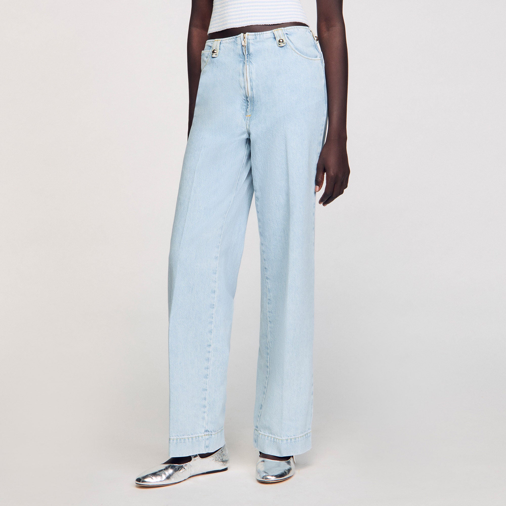 Bagatelle Faded Wide-Leg Jeans Blue Jean