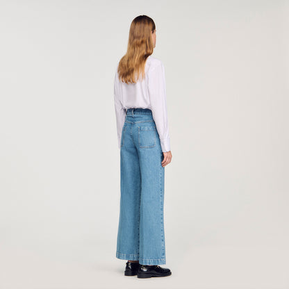 Logan Wide-Leg High-Rise Jeans Blue Jean