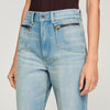 Harper Faded Straight Zipped Cotton Jeans Blue Jean