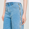 Calix Faded Straight-Leg Rhinestone Jeans Blue Jean