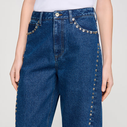Tomy Rhinestone Barrel Jeans BLUE JEAN