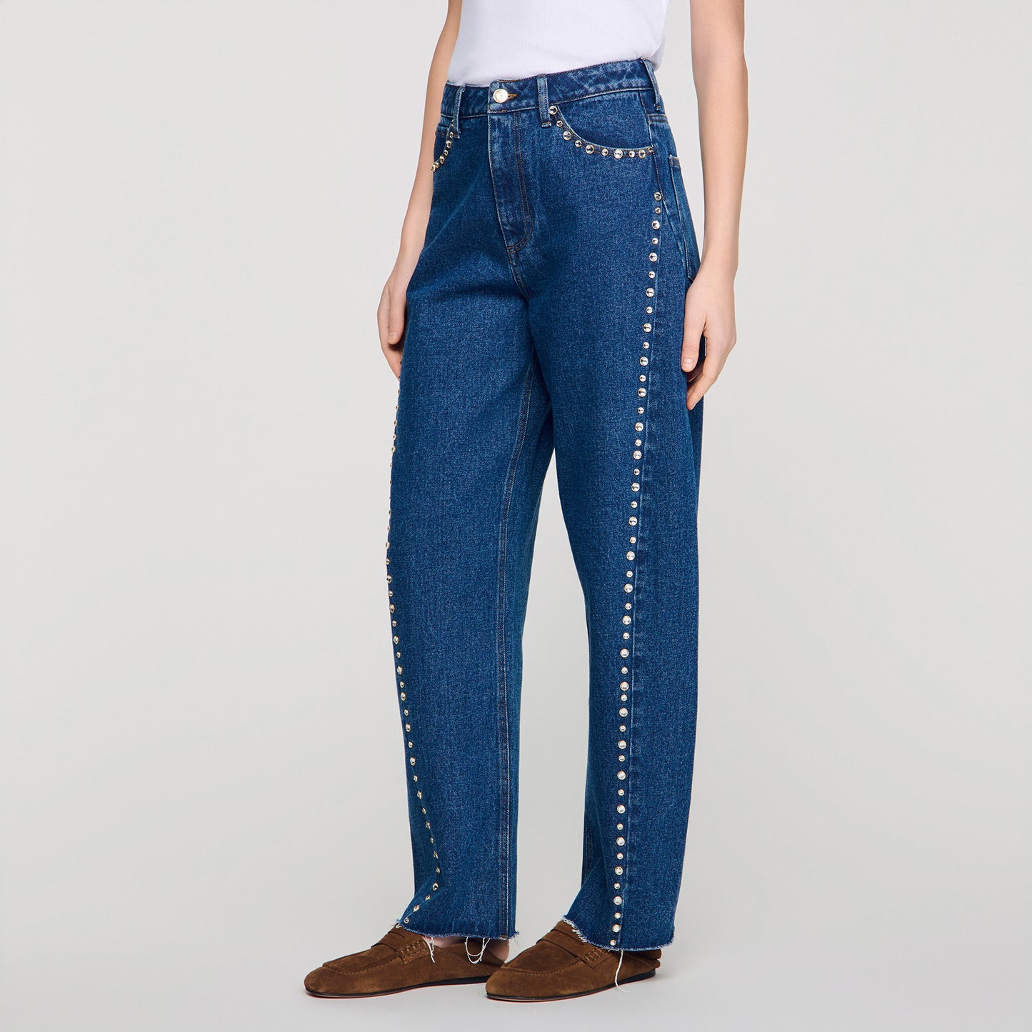 Tomy Rhinestone Barrel Jeans BLUE JEAN