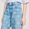 Seventies Wide-Leg Floral Print Jeans Blue Jean