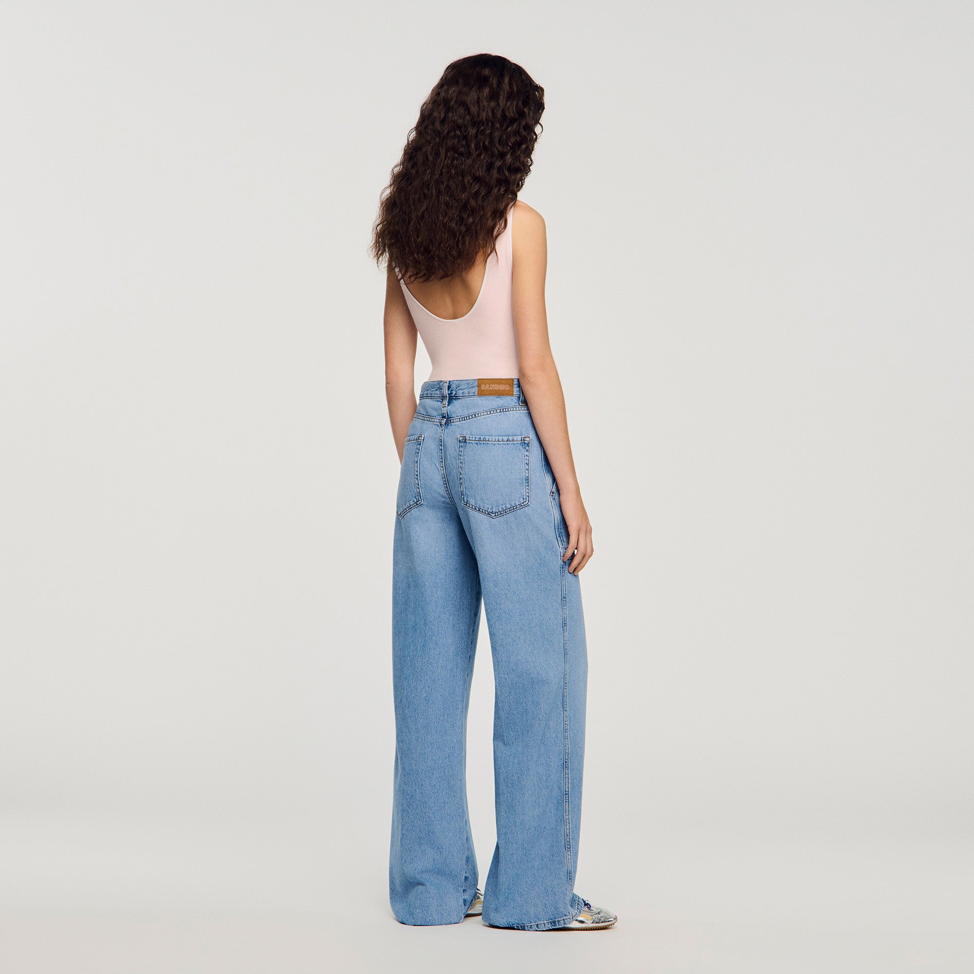 Olsen Faded Wide Straight-Leg Jeans BLUE JEAN