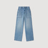 Olsen Faded Wide Straight-Leg Jeans Blue Jean