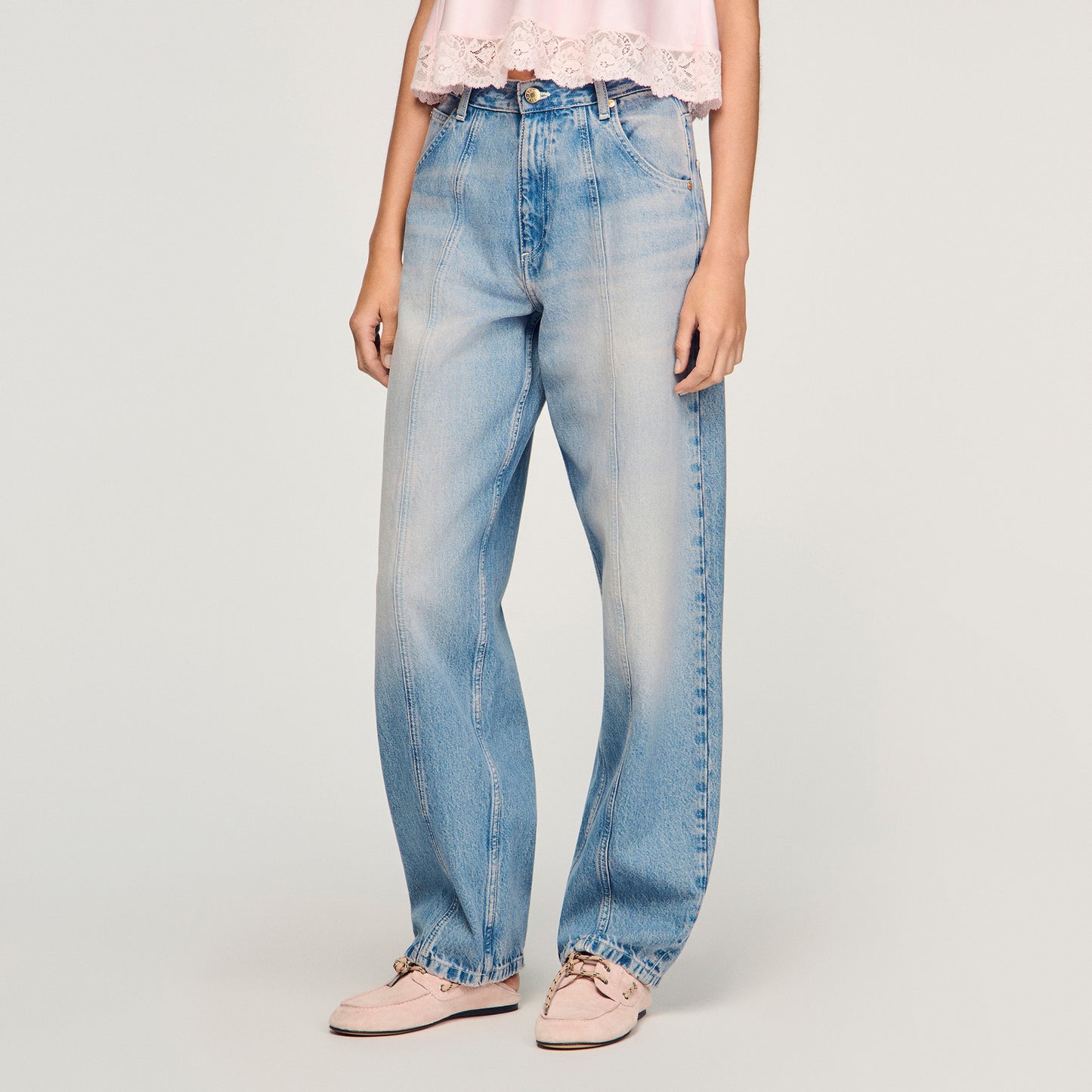 Jaden Faded Barrel Jeans Blue Jean