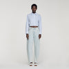 Ethan Faded Barrel Cotton Jeans Sky Blue