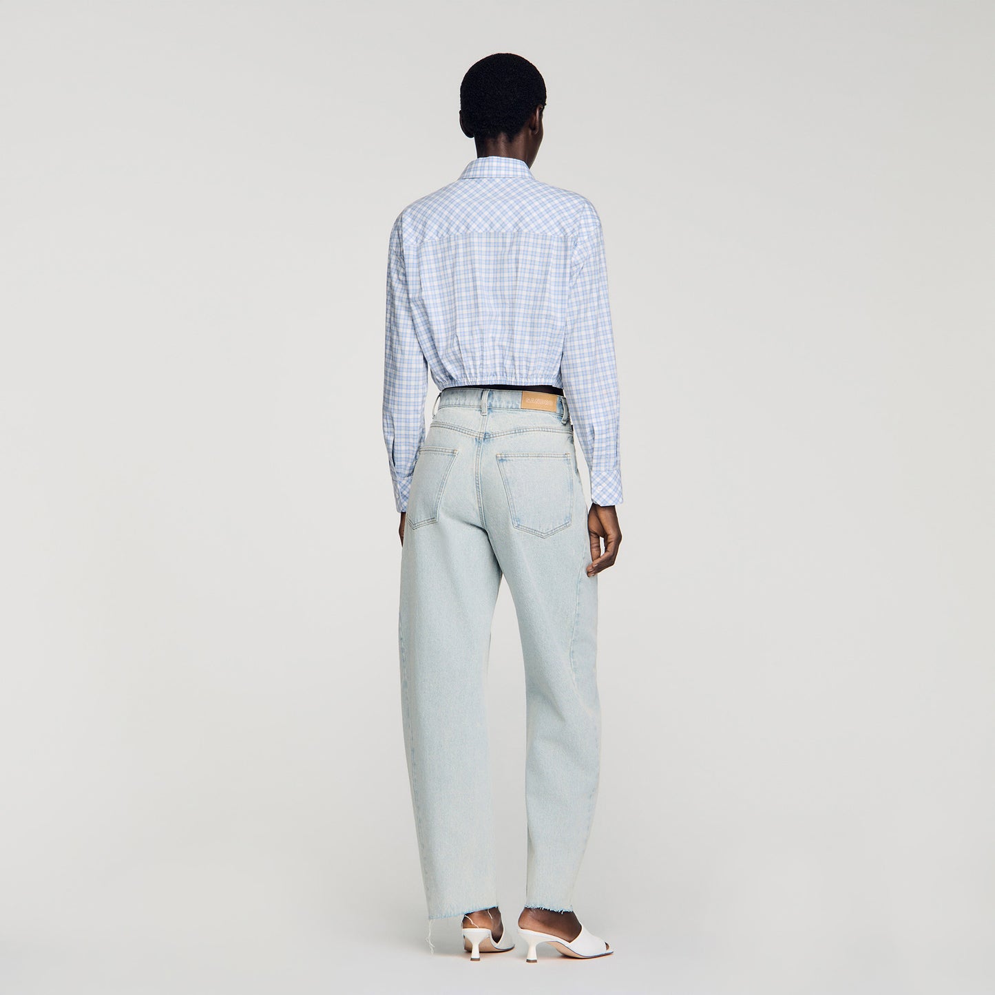 Ethan Faded Barrel Cotton Jeans Sky Blue