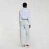 Ethan Faded Barrel Cotton Jeans Sky Blue