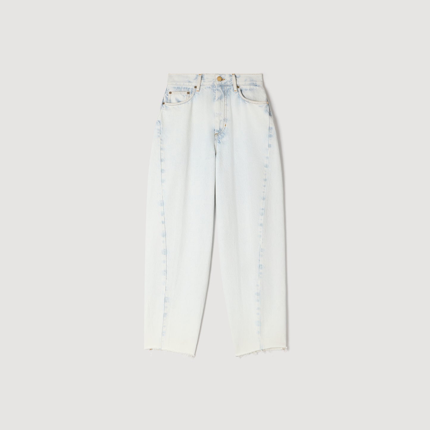 Ethan Faded Barrel Cotton Jeans Sky Blue