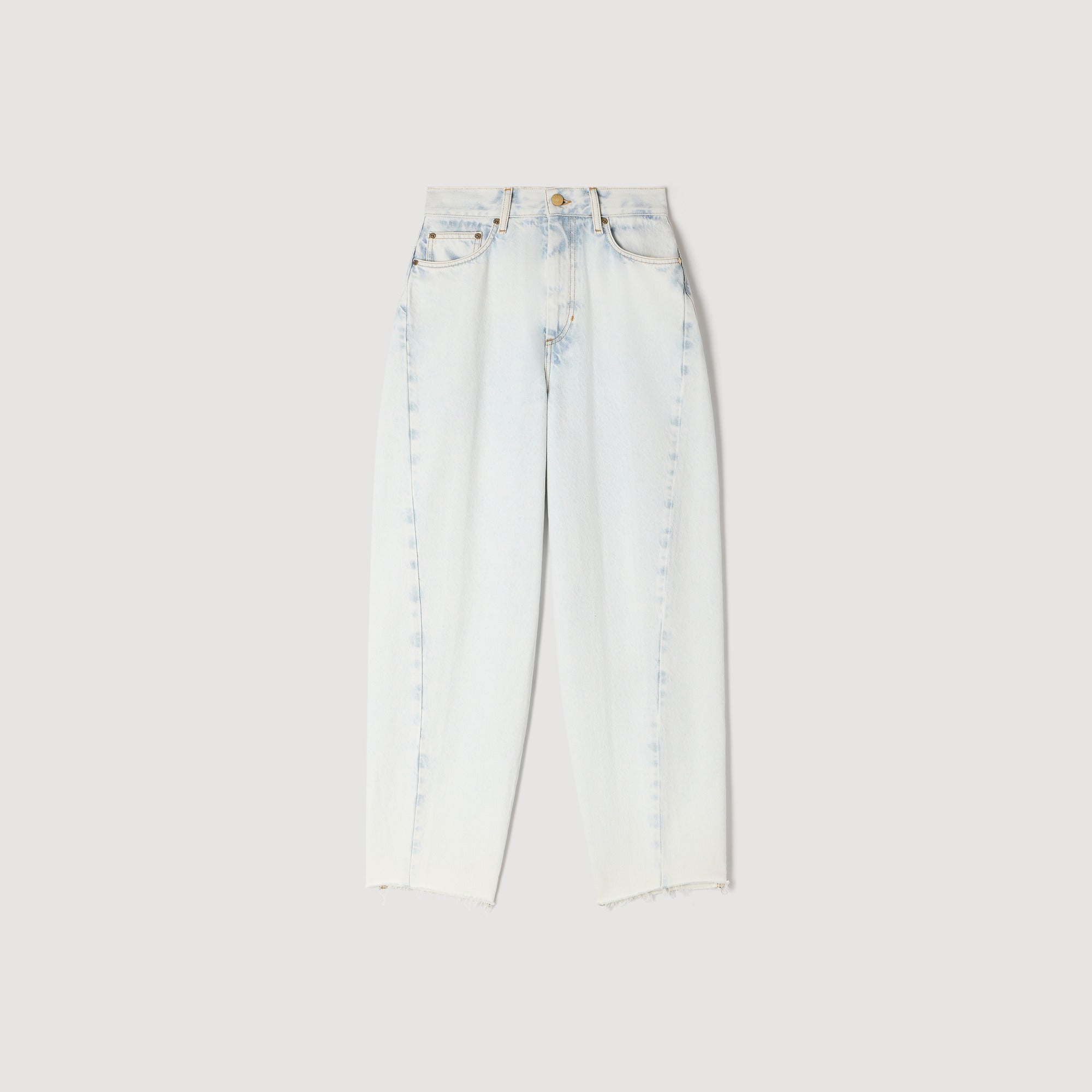 Ethan Faded Barrel Cotton Jeans Sky Blue