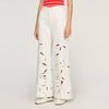 Flo Wide-Leg Embroidered Jeans White
