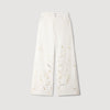 Flo Wide-Leg Embroidered Jeans White