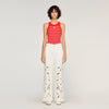Flo Wide-Leg Embroidered Jeans White