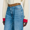 Sunny Straight jeans with leather belt Blue Jean