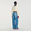 Sunny Straight jeans with leather belt Blue Jean