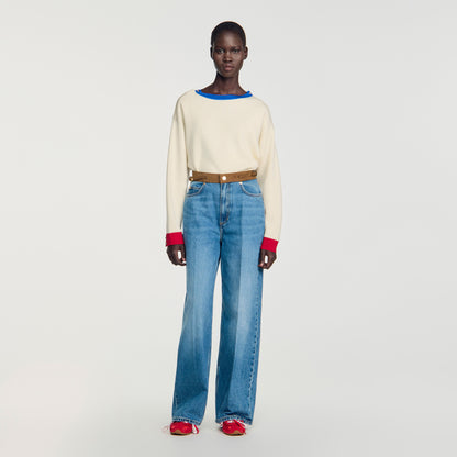 Sunny Straight jeans with leather belt Blue Jean