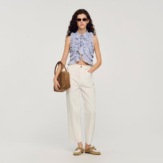 Ethan Barrel Jeans White