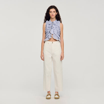 Ethan Barrel Jeans White