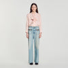 Sigrid Straight-leg leather detail jeans Blue Jean