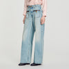 Sigrid Straight-leg leather detail jeans Blue Jean