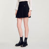 Short Skirt With Stitched Pleats Black