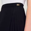 Curb Chain Buckle Pleated Skirt Black