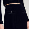 Velvet Knit Midi Skirt Black
