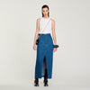 Rhinestone Denim Maxi Skirt Blue Jean