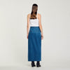 Rhinestone Denim Maxi Skirt Blue Jean