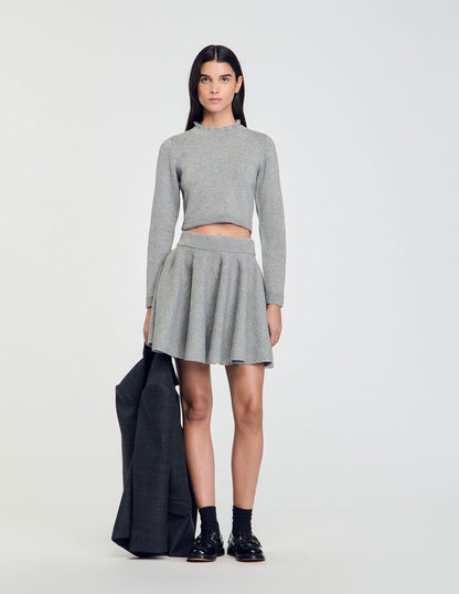 Pleated Skirt Grey