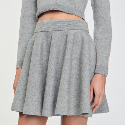 Pleated Skirt Grey