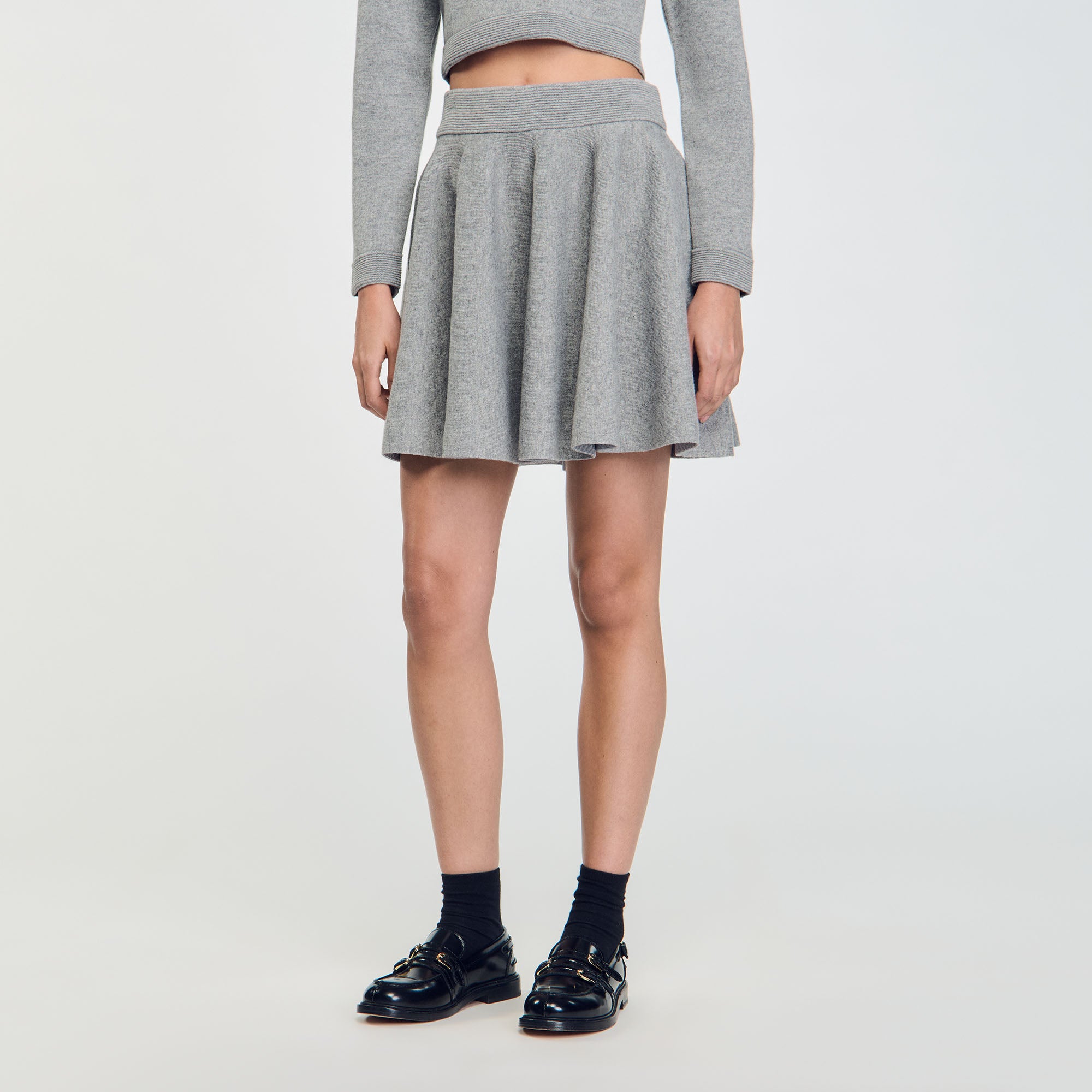 Pleated Skirt Grey